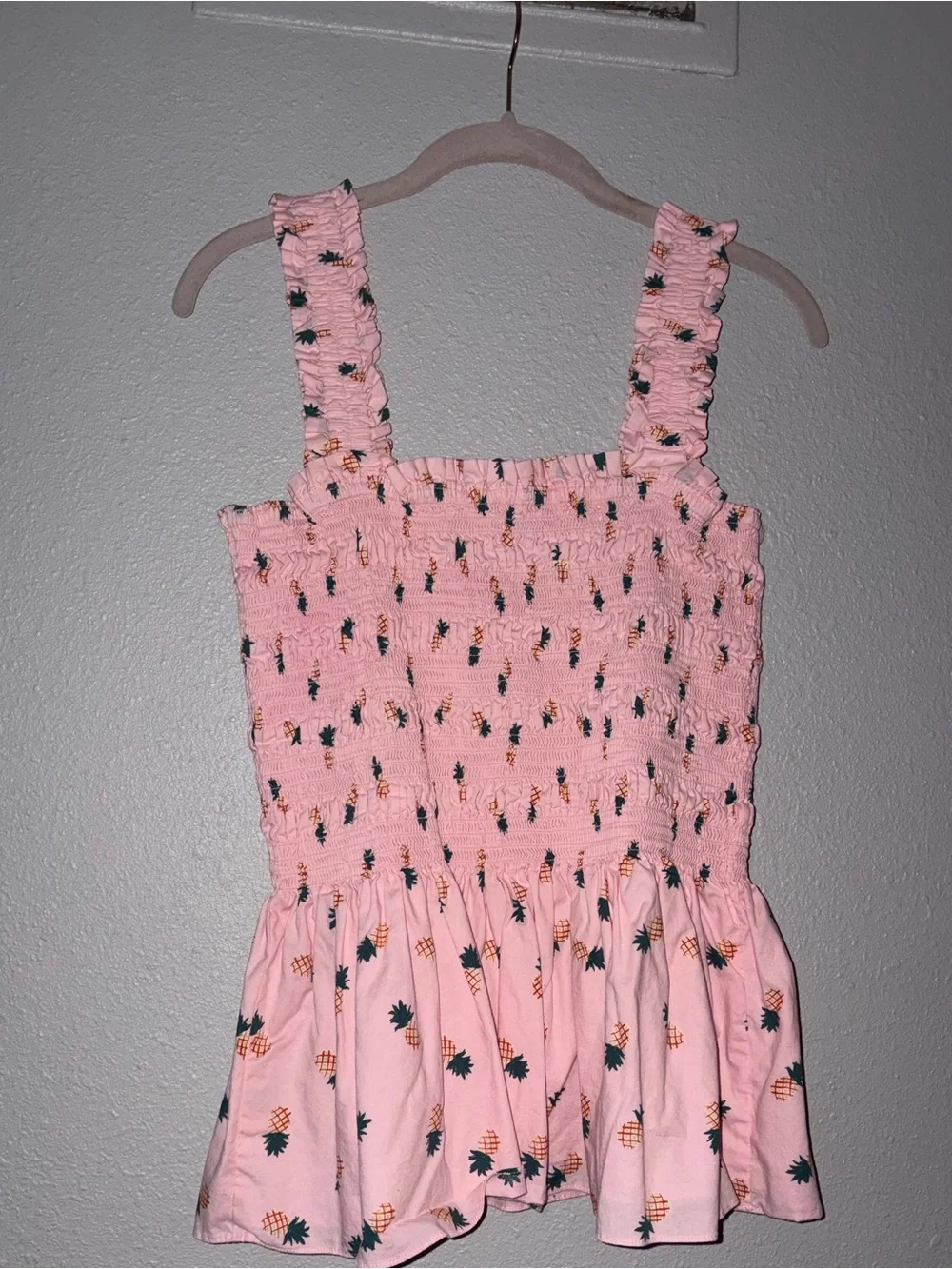 KATE SPADE | Pink Pineapple Smock Shirt XL